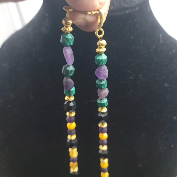 Handmade multi stone Obsidian Arrow Necklace - Picture 6 of 10